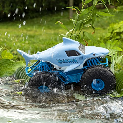 Monster Jam Megalodon STORM - Camión monstruo de control remoto todo terreno, escala 1:15