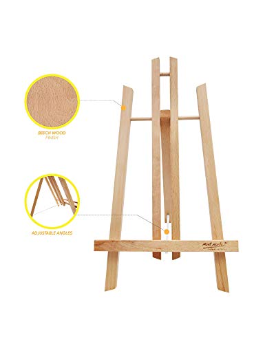 Mont Marte Caballete Mesa pequeña de madera de Haya – Medio – Caballete compacto – Ideal para la presentación de Lienzos de hasta 40 cm – Ideal para Eventos, Exhibiciones y Convenciones