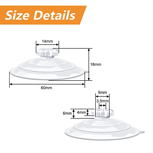 Morobor Ventosas de repuesto para repisas, 8 ventosas de plástico de 2.5 pulgadas sin ganchos, ventosas transparentes resistentes para estante de ventana, comedero de pájaros, parabrisas