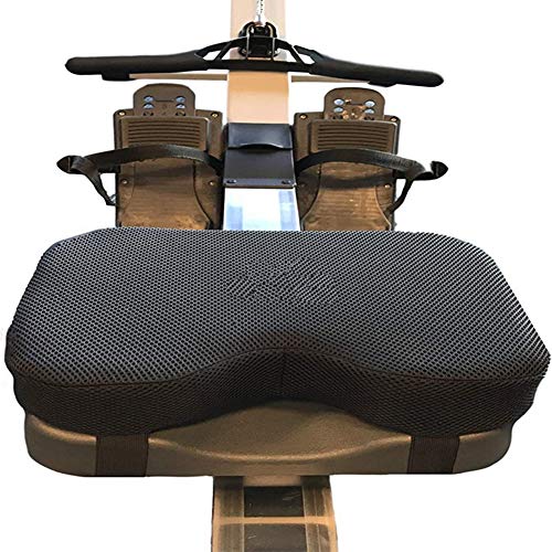 MOVKZACV Remo de fitness, cómodo cojín de asiento para interior, apto para Concept 2 con espuma viscoelástica gruesa, asiento acolchado antideslizante, resistente al sudor, duradero, plegable.