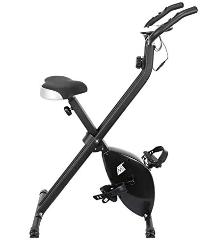 MT MALATEC Bicicleta estática plegable, con ordenador de entrenamiento, peso corporal hasta 100 kg, color negro, 9643