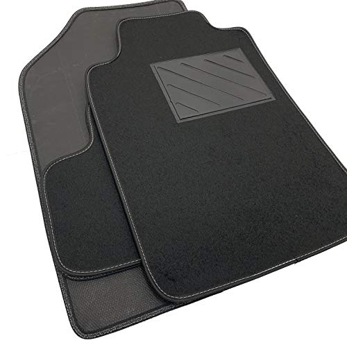 MTC - Alfombrillas para Peugeot 206 a partir de 1998 - Alfombrillas a medida - Antideslizantes - Talonera en PVC (cloruro de polivinilo) - Clips de fijación