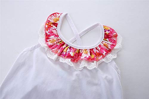 Mud Kingdom Filles Conjunto Flor Cordón Collar Verano Fiesta Blanco 3-4 años