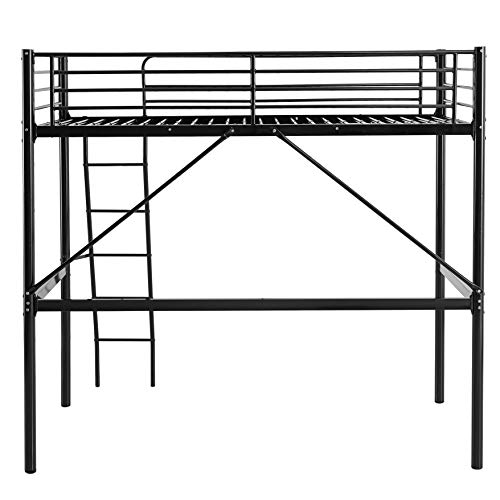 MUEBLIX | Literas Juveniles 90x190 | Cama Alta Individual | Estructura de Metal | Literas Juveniles Baratas con Escalera | Ideal para Loft para Escritorio Debajo | Modelo Pedro