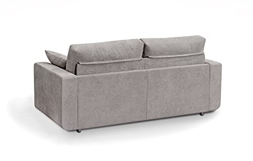 MUEBLIX.COM | Sofa Cama Italiano BOLONIA | Sofas de Salón Modernos | Asientos y Respaldo Espuma | Sofa Tapizado en Tela y Armazon de Madera de Pino | Color Antracita