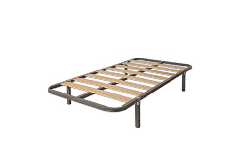 MUEBLIX.COM | Somier Eco para Cama 90 x 190 cm | Somier con 4 Patas | Láminas Madera de Chopo de 9 cm y Estructura de Tubos de Acero | Útil para Camas Nido o Camas Individuales