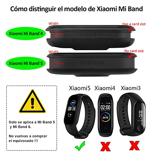 Mugust 3 Pack Correa Compatible con Xiaomi Mi Band 5 / Xiaomi Mi Band 6 / Amazfit Band 5, Pulseras de Repuesto de TPU Clásica para Xiaomi Mi Band 5 / Mi Band 6 Correas (Negro+Azul Marino+Gris)