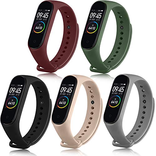 Mugust Correa Compatible con Xiaomi Mi Band 4 / Xiaomi Mi Band 3 Pulseras Silicona Reloj Recambio Coloridos para Xiaomi Mi Smart Band 4 (5 Colores-B)