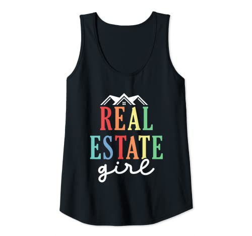 Mujer Agente inmobiliario Girl Realtor House Propiedad Apartamento Alquiler Camiseta sin Mangas