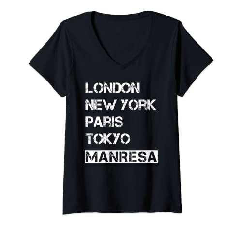 Mujer Amo mi ciudad Manresa - mi hogar Camiseta Cuello V