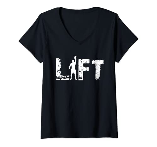 Mujer Levantamiento de pesas rusas Fitness Entrenamiento Ejercicio Gimnas Camiseta Cuello V