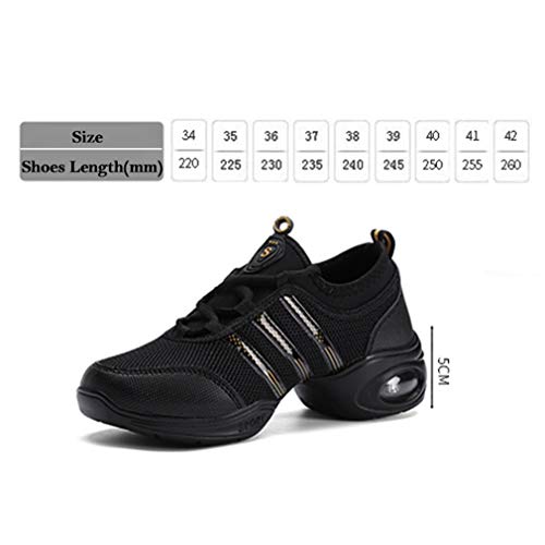 Mujer Zapatos de Deportes Danza- Mujeres Sneakers Cordones Suela de Goma Zapatillas Moda Practicidad Running Sneaker Jazz Contemporáneo Baile Informal