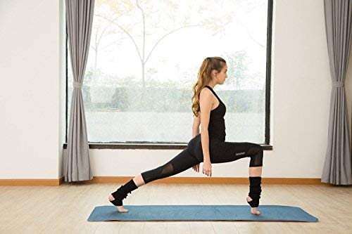 Mujeres Chicas Calcetines Largos de Yoga,Calcetines de Yoga de Punto Largos Calcetines Deportivos de Ganchillo para Yoga Baile Ejercicio Gimnasio Mantener el Calor Negro