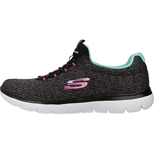 Mujeres Skechers Summits Striding Ligero para Caminar Gimnasio Corriendo Zapatillas - Negro/Azul - 41