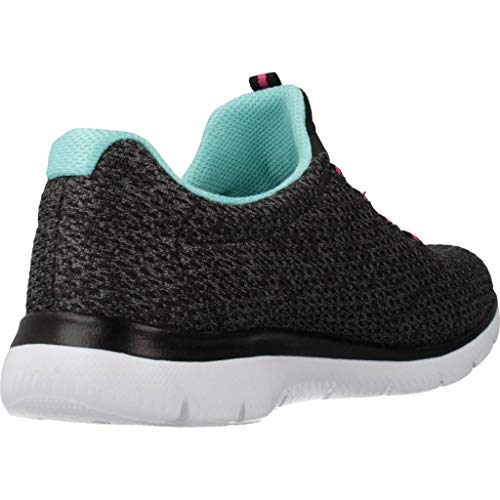 Mujeres Skechers Summits Striding Ligero para Caminar Gimnasio Corriendo Zapatillas - Negro/Azul - 41