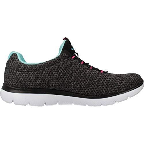 Mujeres Skechers Summits Striding Ligero para Caminar Gimnasio Corriendo Zapatillas - Negro/Azul - 41