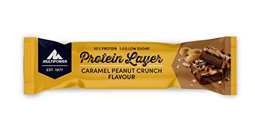 Multipower Protein Layer Bar, 18 x 50 g Riegel (Caramel Peanut Crunch)