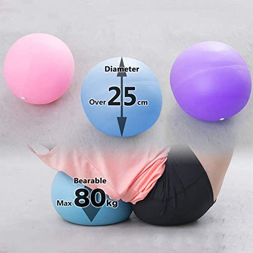 Mupack Pelota de gimnasia pequeña para pilates, 25 cm, pelota de yoga, pilates, pequeña para ejercicio, incluye bomba de pelota, antideslizante y superligera, para yoga, casa, oficina (azul)