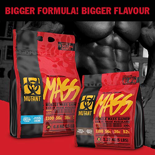 MUTANT Mass Weight Gainer, mezcla de proteínas, para batidos, batidos y bebidas de entrenamiento con alto contenido calórico (brownie triple de chocolate y chocolate, 2,72 kg)