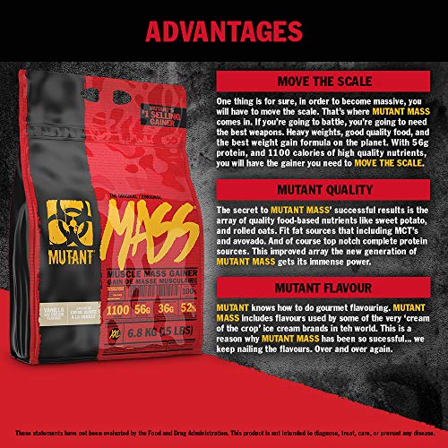 MUTANT Mass Weight Gainer, mezcla de proteínas, para batidos, batidos y bebidas de entrenamiento con alto contenido calórico (brownie triple de chocolate y chocolate, 2,72 kg)