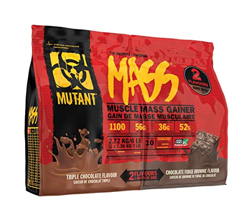 MUTANT Mass Weight Gainer, mezcla de proteínas, para batidos, batidos y bebidas de entrenamiento con alto contenido calórico (brownie triple de chocolate y chocolate, 2,72 kg)