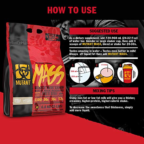 MUTANT Mass Weight Gainer, mezcla de proteínas, para batidos, batidos y bebidas de entrenamiento con alto contenido calórico (brownie triple de chocolate y chocolate, 2,72 kg)