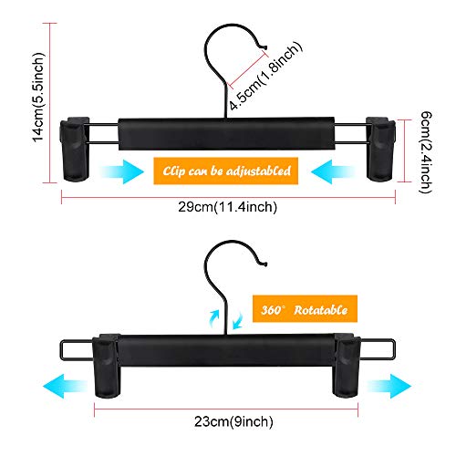 Mutsitaz 10 Pcs Perchas para Pantalones, Perchas para Faldas con Clip, Perchas para Pantalones Cortos, Pantalones, Camisas,Falda,Bufanda