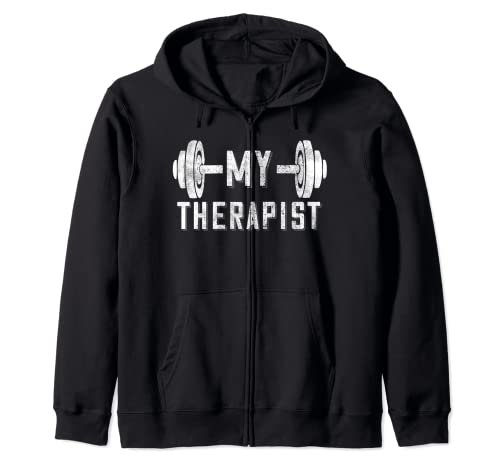 My Therapist Barra Pesas Powerlifting Fitness Bodybuilding Sudadera con Capucha