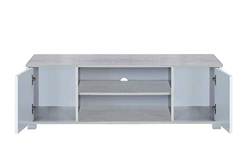 MyosHome - Mueble TV Salon Mesa para TV Color Roble Polar y Blanco 120 x 40 x 41 cm Hera