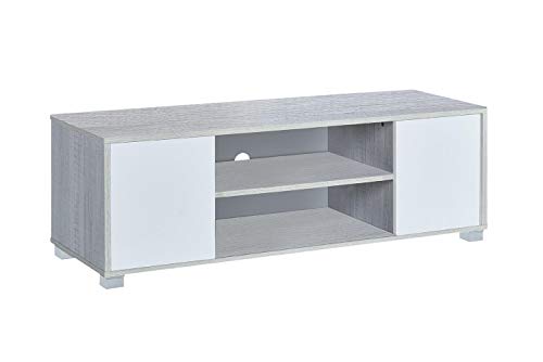 MyosHome - Mueble TV Salon Mesa para TV Color Roble Polar y Blanco 120 x 40 x 41 cm Hera