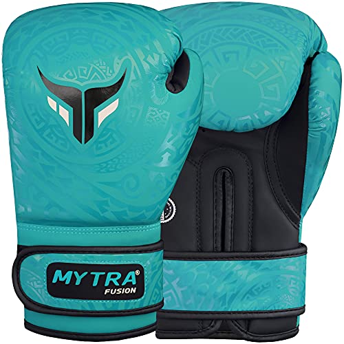 Mytra Fusion Guantes de boxeo para niños para entrenamiento, kickboxing, saco de boxeo, muay thai, MMA, peleas y peleas, perfectos para niños y niñas (Turquoise, 8-oz)