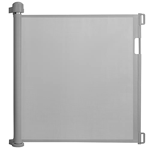 NAIZY Retráctil puertas de seguridad para niños 0-150 cm Puerta Seguridad Bebé Extensibles Barrera Escalera Vallas de Seguridad para Interiores y Exteriores - Gris