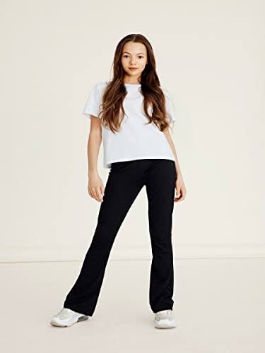 NAME IT NKFFRIKKALI Bootcut Pant Noos Pantaln, Negro, 128 para Niñas