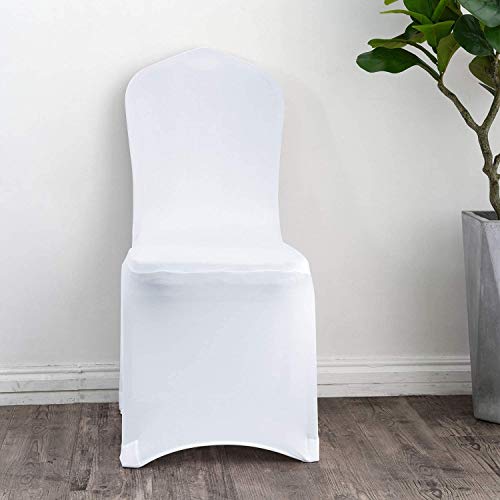 Namvo 10 fundas elásticas para silla de elastano y licra, para bodas, banquetes y sillas, color blanco