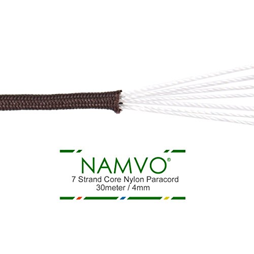 Namvo 550 Paracord Mil Spec Tipo III Cable de paracaídas de 7 Cuerdas Longitud 100 pies / 30 Metros -Brillante púrpura