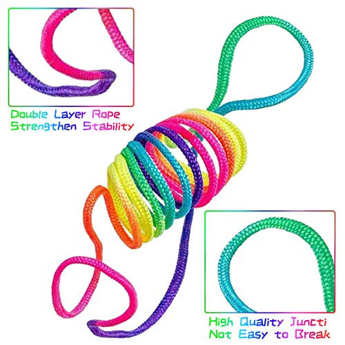 NAOLIU 10 Piezas Cordón Arcoíris,Dedo Juego de la Cuerda,Ztringz Cuerda Elástica,Juego del Hilo para Suministros de Fiestas,Rainbow Rope Que Estimula la Creatividad,Longitud 165cm