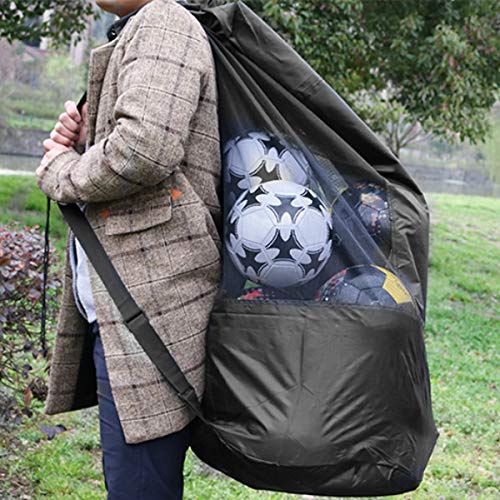 NATUCE 10-15 Bolas Bolsa de Fútbol de Malla Impermeable Extra Grande, 110 * 49 cm Bolsa de Deporte de Alta Resistencia, Bolso de Hombro, Baloncesto, Voleibol, Bolsa de Almacenamiento con Cordón