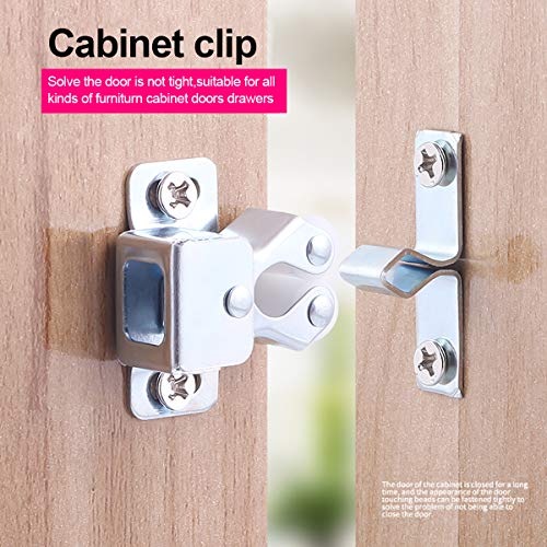 Natuce 12PCS Cierres para Puerta, Cierres de Doble Rodillo para Puerta de Mueble, Pestillo de Glope Cierres para Puerta de Armario Cocina Casa y Muebles Baño Cerradura de Captura de Puertas (Plata)