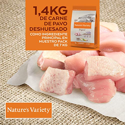 Nature's Variety Original No Grain - Pienso para gatos esterilizados con pavo deshuesado 7 Kg