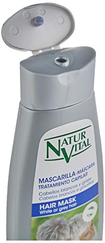 NaturVital Mascarilla Silver Cabellos Blancos y Grises, Plata, Fragancia Femenina, 300 Mililitros