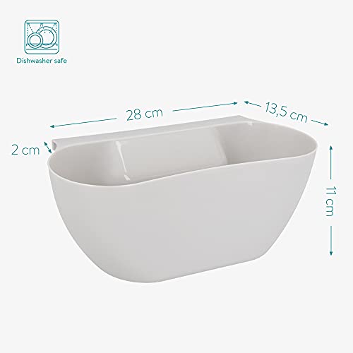 Navaris 2X Bandeja para desechos de Cocina - Set de Dos contenedores Colgantes para Recoger la Basura - Recipiente en Gris y Blanco