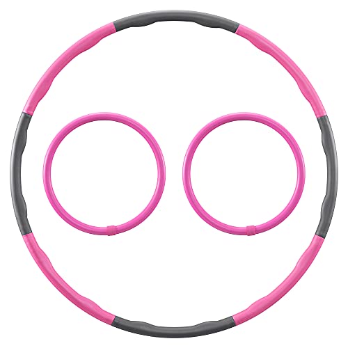 Navaris Aros de Hula Hoop para Fitness - Set de 1x aro para esamblar en 3 tamaños y 2X Anillo de Ø 34 CM para Brazos - Aro de Gimnasia Desmontable