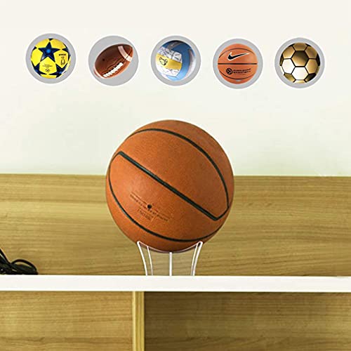 Ncheli 2 pcs Soporte para Balon,Base Universal para Soporte de Baloncesto acrílico Soporte de exhibición Soporte de Pelota oporte de Baloncesto Transparente para Balonmano,fútbol,Voleibol