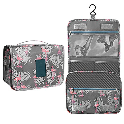 Neceser para colgar – Organizador portátil de viaje para artículos de tocador para hombres y mujeres, impermeable, bolsa de ducha para viajes de negocios, gimnasio, vacaciones y hogar, Gray