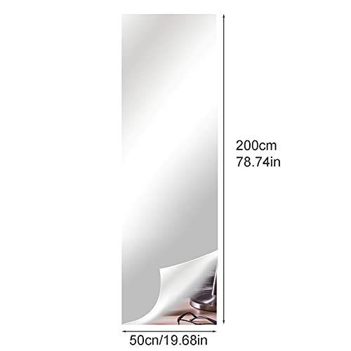 NeeyBing Pegatinas de pared de espejo flexibles Hojas de espejo autoadhesivas no de cristal para decoración de la pared del hogar, 50 x 200 cm