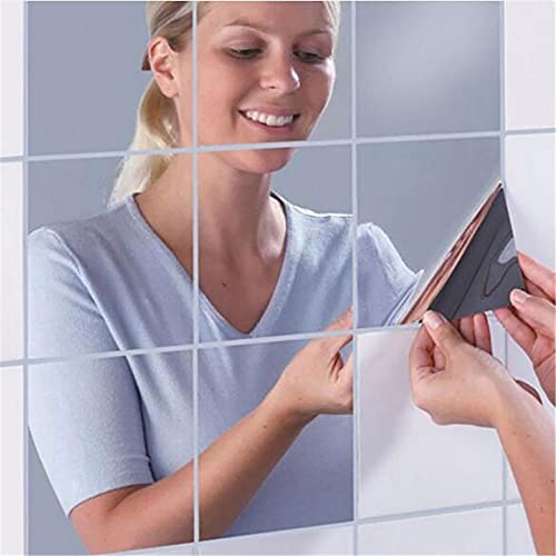 NeeyBing Pegatinas de pared de espejo flexibles Hojas de espejo autoadhesivas no de cristal para decoración de la pared del hogar, 50 x 200 cm