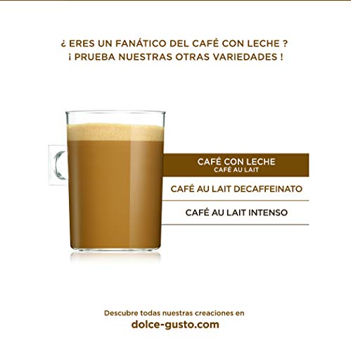 Nescafé Dolce Gusto Cápsulas de Café con Leche Magnum; cápsulas Dolce Gusto de café con una sedosa capa de leche, 3 cajas de 30 cápsulas - 90 Cápsulas