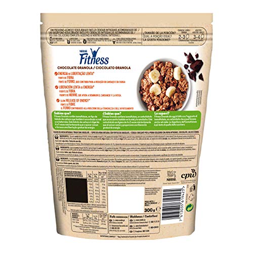 Nestlé Fitness Cereales Granola Copos de Avena Integral y Trigo con Miel, 300g