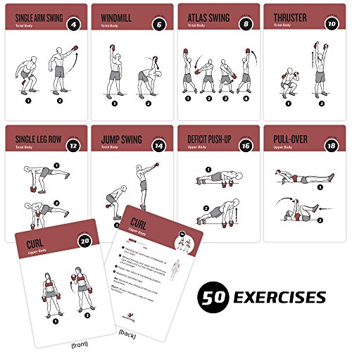 NewMe Fitness Tarjetas de Ejercicios para los Entrenamientos de Gimnasio en su casa 3.5"X5"