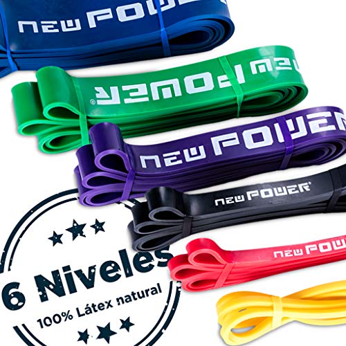 NEWPOWER - Bandas Elásticas Fitness de Resistencia Extrema (230-250 lbs) Ideal para Pilates, Yoga y Entrenamiento de Fuerza. Bandas de Resistencia Terapéuticas para Fisioterapia y Rehabilitación